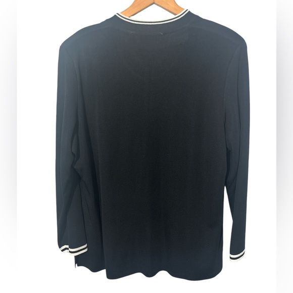 Exclusively Misook  classic Black Long Sleeve Open Front Cardigan Set Womens 1X - Picture 2 of 12